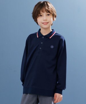  【100-130cm】リブライン ポロシャツ