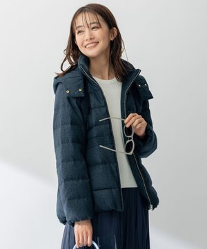 【洗える・フード取り外し可】ライトタフタショート ダウン