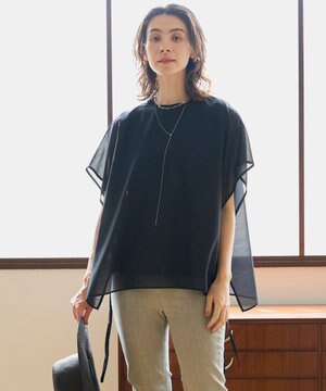  【洗える】シアーレイヤード Tシャツ