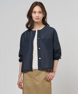 リネンシアースラブ ノーカラー ブルゾン