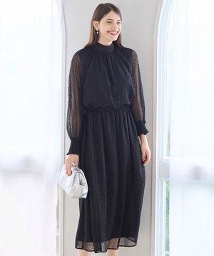  【APPLAUDIR】シアードットフロッキー ドレス