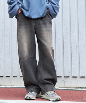  イージーバレルレッグデニムパンツ2