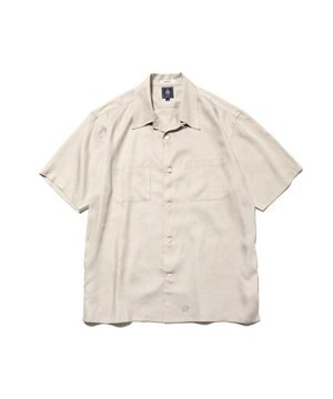  【J.PRESS ORIGINALS】Rayon Linen Oxford Open Half Sleeve Shirt / Baggy-Fit