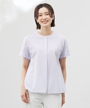  【洗える・抗菌防臭・吸水速乾】サッカージャージー フレンチスリーブ カットソー