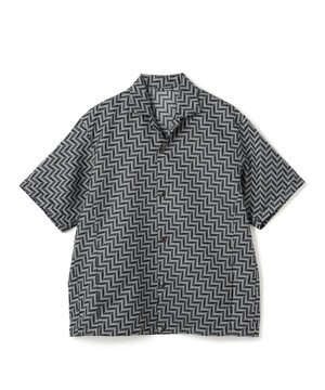  【HIGH GRADE LINE】カスリシェブロンジャガード　オープンカラー半袖シャツ