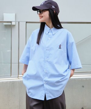  【ユニセックス着用ITEM/MLサイズ展開】オックスフォードワンポイントシャツ（SS）