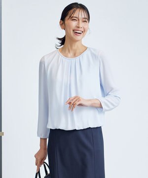  【洗える】シルキーデシン ボールチェーン カットソー