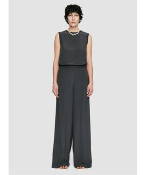  クレープ  ド  ソワ　ワイドトラウザーズ