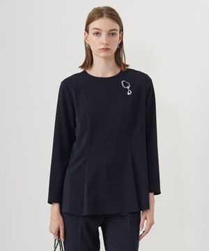  【UVカット・防シワ・速乾・洗える】Fied タックデザインブラウス