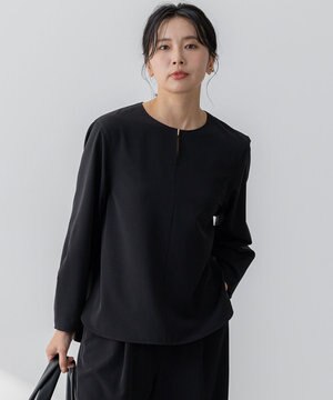  【洗える】2WAYストレッチツイル ブラウス