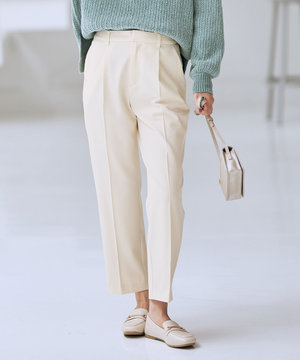 【6サイズ展開/裏起毛/ウエストゴム】ウォームテーパードパンツ