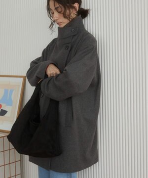  【ANGIE VINTAGE】スタンドカラーハーフコート