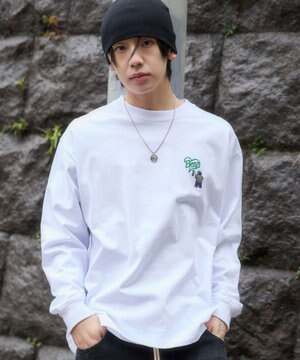  【ユニセックス着用ITEM/MLサイズ展開】別注BENDAVISハートワンポイント刺繍T（LS）