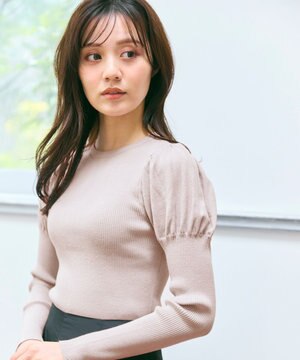  パフスリーブ ニット プルオーバー