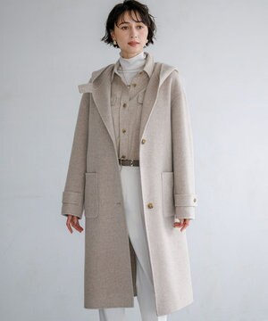  【先行予約】MANTECOPureリバー フーデッド ロングコート