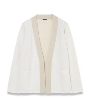  ウールシルクバイカラー　カーディガン