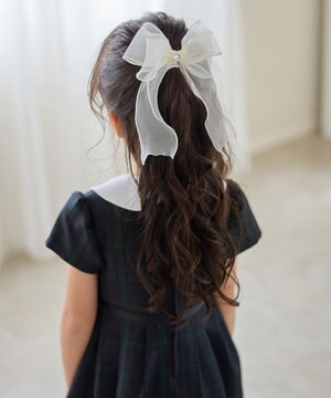  オーガンジーリボンヘアポニー