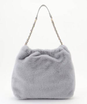  フェイクファーチェーン トートバッグ