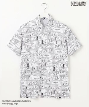  【MEN】『PEANUTS』コラボ　アメコミ柄ポロシャツ