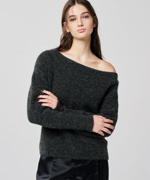 アルパカニット オフショルダー トップス（uncrave WHITE）