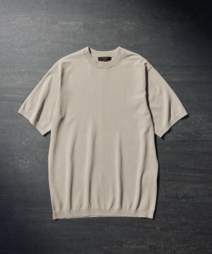 【WEB限定カラーあり】【洗える/ストレッチ】リュクスレーヨン　クルーネック半袖ニット
