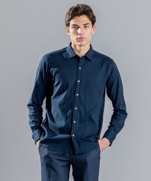  オーナメントジャガードストレッチ　レギュラーカラーシャツ