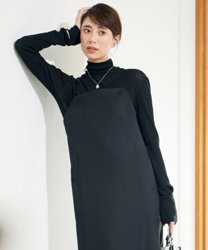  【新色追加・洗える】 パウダリーリブ ハイネックプルオーバー