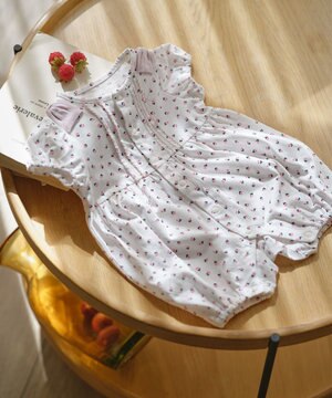  【70㎝】フラワーボンボン ロンパース