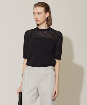  【洗える】 レースニットトップス