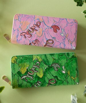  葉っぱ ラウンドファスナー長財布