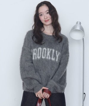  モヘアタッチBROOKLYNロゴニット