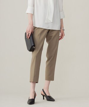  【洗える】ウール2WAYストレッチ ドロストパンツ