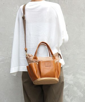  レザー2WAYガーデンバッグ