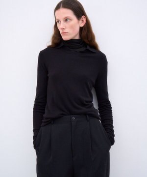  SILK BLENDED CIRCULAR RIB | クルー＆ポロレイヤードプルオーバー