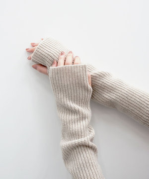 ウールカシミヤブレンドバルキー アームウォーマー