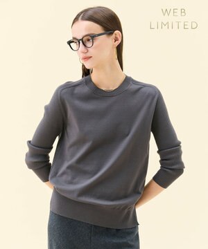  【WEB限定・洗える】WILLOW / ストレッチクルーネックリブニット