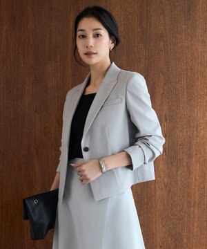  【接触冷感・UVケア・撥水・洗える】LooseWeave クロップドジャケット