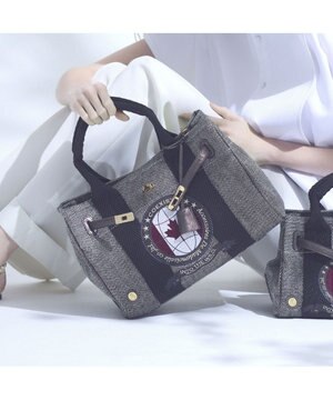  リネンラメクロス/前金具付トート32cm(Dカン＋)