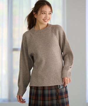  【洗濯機可能】ウールブレンドバルーンスリーブニット