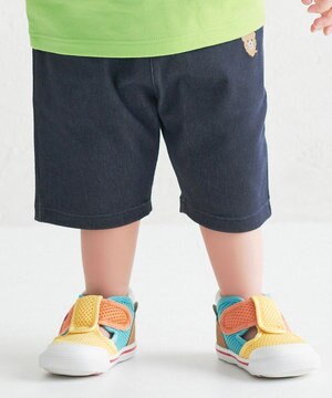  【80-120cm】【Everyday Series】ワンポイント ストレッチ6分丈パンツ