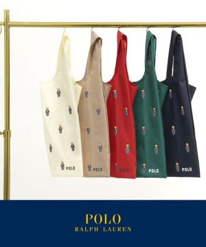  POLO RALPH LAUREN ベルト付きレインバッグ ポロベア総柄／撥水 透湿