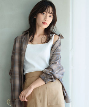 【洗濯機可】オンブレーチェックオーバーシャツ