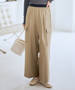  【ウエストゴム】カーゴタックパンツ