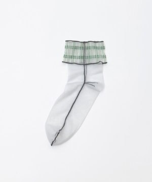  チェック柄 チュールソックス