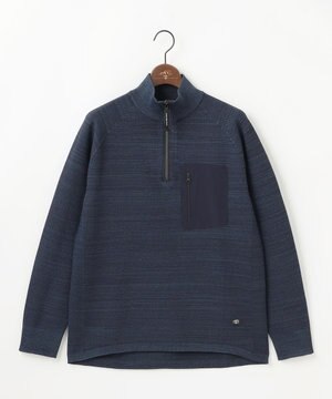  【軽さ/ストレッチ】ホールガーメント3Dニット トスタンドZIPプルオーバー