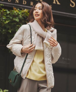  【洗える】中綿キルティング ショート ブルゾン