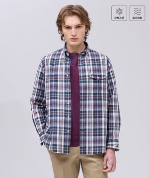  【吸水速乾 / 接触冷感 / 高通気性】Aero Weave クールマックス サッカー 長袖シャツ / B.D.
