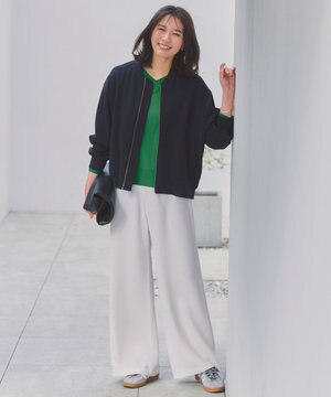 【ウエストゴム/セレモニー】ドライダブルクロス イージー ワイドパンツ