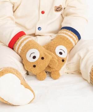  【1-5歳】 くまのお顔 マシュマロニット ミトン