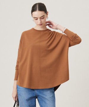  【洗える】 ヴィスコースワイド プルオーバー